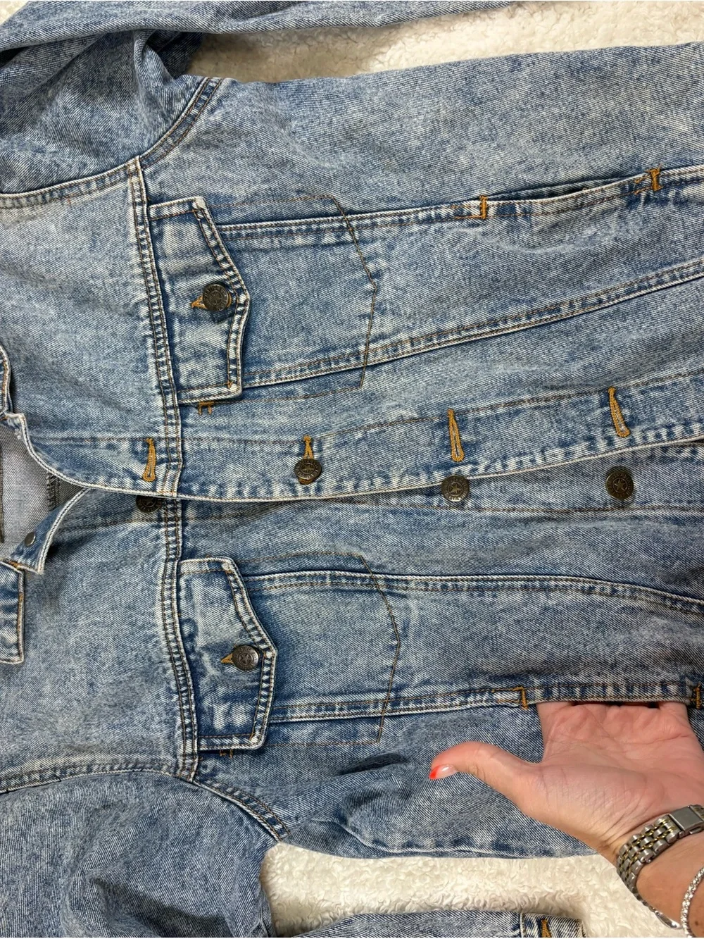 Light Blue Kids Denim Jacket with Chest Pockets - Unbranded